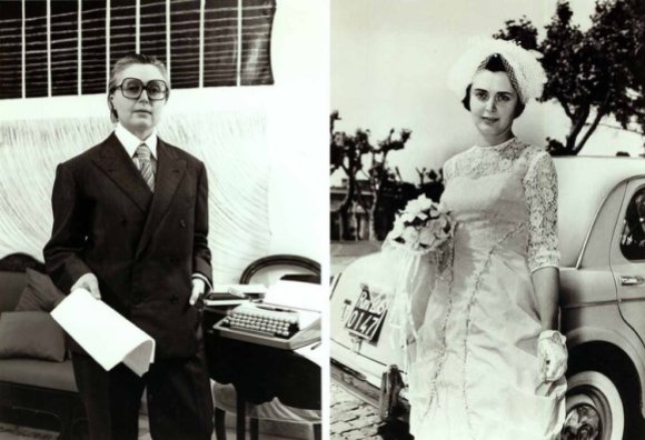 Bianca Menna e Tomaso Binga oggi spose (1977) black and white photographs, diptych, 17x12 cm (each)